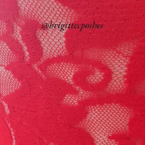 CALIFORNIA DYNASTY Women's Red Lace Fringes G-string Teddy - Picture 7 of 10